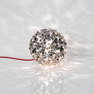 ORTENZIA prachtig ontworpen tafellamp chroom, transparant