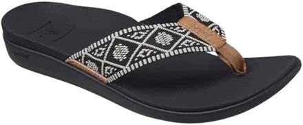 Ortho Woven Dames Slippers - Black/White - Maat 37.5