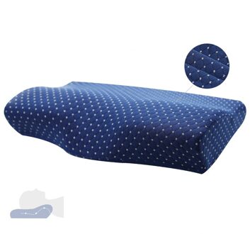 Orthopedische Memory Foam Beddengoed Kussen Trage Rebound Nek Bescherming Vlinder Concave Vormige Kussen Nek Gezondheidszorg 50*30*10Cm Air Jacquard marine