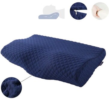 Orthopedische Memory Foam Beddengoed Kussen Trage Rebound Nek Bescherming Vlinder Concave Vormige Kussen Nek Gezondheidszorg 50*30*10Cm Air laag marine