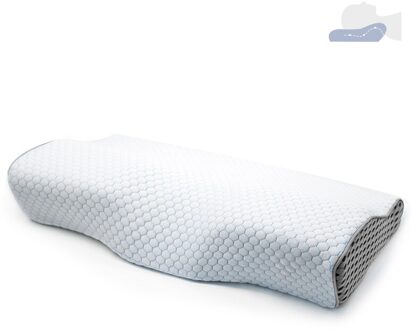 Orthopedische Memory Foam Beddengoed Kussen Trage Rebound Nek Bescherming Vlinder Concave Vormige Kussen Nek Gezondheidszorg 50*30*10Cm Air Mesh grijs
