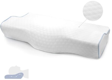 Orthopedische Memory Foam Beddengoed Kussen Trage Rebound Nek Bescherming Vlinder Concave Vormige Kussen Nek Gezondheidszorg 50*30*10Cm Air wit