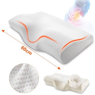 Orthopedische Memory Foam Kussen 60X35Cm Trage Rebound Zachte Memory Slepping Kussens Vlinder Vormige Ontspannen De Cervicale Voor volwassen 50x30 cm