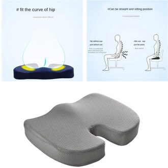 Orthopedische Zitting En Rugkussen Met Memory Foam Voor Opluchting. grijs