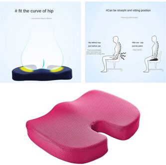 Orthopedische Zitting En Rugkussen Met Memory Foam Voor Opluchting. roos rood