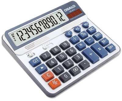 Osalo 12 Cijfers Standaard Rekenmachine Groot Lcd Display Dual Voeding Solar Meerdere Functies Desktop Kantoor Rekenmachine