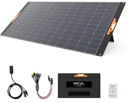 Oscal PM400 400W Foldable Solar Panel 23% High Efficiency Monocrystalline Cells Adjustable Kickstand IP65 Water Repellent ETFE Material Portable Solar Panel with 5-in-1 Cable for Power Station