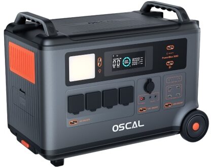 Oscal Powermax 3600 Rugged Portable Power Station 3600Wh to 57600Wh Battery Capacity 14 Outlets 5 LED Light Modes Morse Code Signal APP Control Anti-UV and Fire-Retardant Case Splash-Proof and Dust-Proof Body 0.8M Drop-Proof
