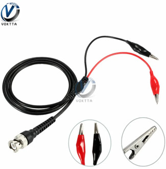 Oscilloscope BNC Male Plug to Dual Alligator Clip Oscilloscope Test Probe Lead Cable 1m 500V 5A for Electrical Working