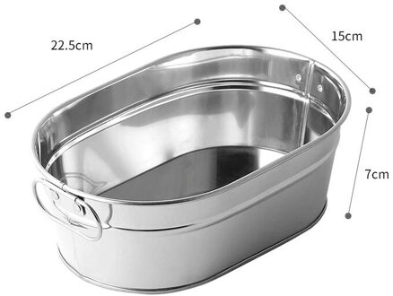 OSKYER roestvrij staal voedsel opslag emmers dikker metalen ovale food grade snack emmer frieten container snack emmer 1stk ovaal bucket