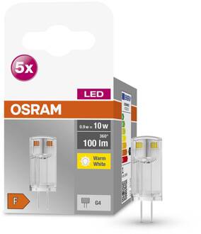 OSRAM Base PIN LED stiftlamp G4 0,9W 100lm 5 stuks