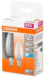 OSRAM Classic B LED lamp E14 4W 4.000K mat 2/set