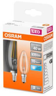 OSRAM Classic B LED lamp E14 4W 4000K helder 2/set
