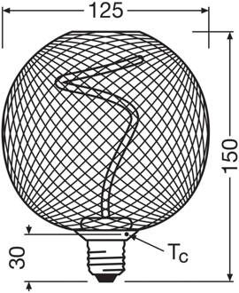 OSRAM Decor LED Spiraal Globe E27 3,5W zwart 818