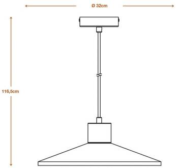 OSRAM hanglamp CONCRETE WOOD, grijs, Ø 32 cm, beton, E27 betongrijs, hout