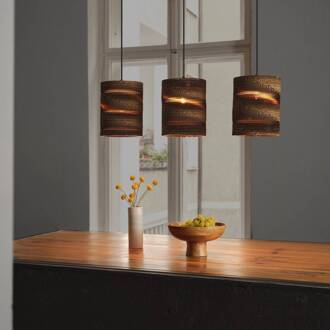 OSRAM hanglamp CYLINDER, 3-lamps, bruin, Ø 20 cm, golfkarton