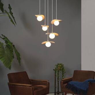 OSRAM hanglamp Decor Pearl, 5-lamps, beige, vilt, G9 beige, wit