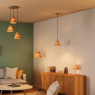 OSRAM hanglamp Decor Raffia, 1-lamp, raffia, naturelkleurig lichtbruin, groen