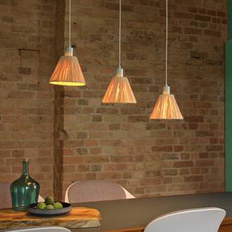 OSRAM hanglamp Decor Raffia, 3-lamps, raffia, naturel lichtbruin, groen