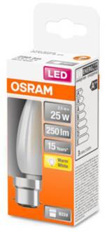 OSRAM kaarslamp B22d 2,5W 2.700K mat