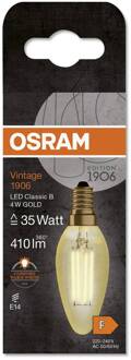 OSRAM kaarslamp Vintage 1906, E14 gloeidraad 4W 824 goud
