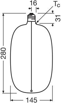 OSRAM LED Big Elipse Ovaal E27 4,8W 818 Gloeilamp rook dimbaar rokerig grijs