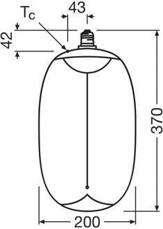 OSRAM LED Big Elipse Oval 12W 818 Filament rook dimbaar rokerig grijs