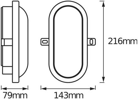 OSRAM LED buiten wandlamp BULKHEAD, zwart 11 W kunststof IP54