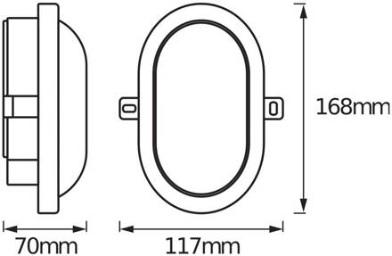 OSRAM LED buiten wandlamp BULKHEAD zwart 6W kunststof IP54