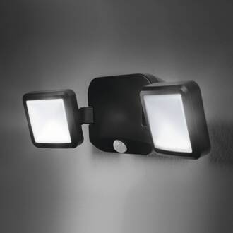 OSRAM LED-buitenwandspot DOUBLE, zwart 2-lamps, batterij