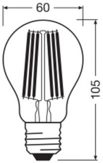 OSRAM LED Classic, gloeidraad, E27, 7,2 W, 1.521 lm, 4.000 K duidelijk