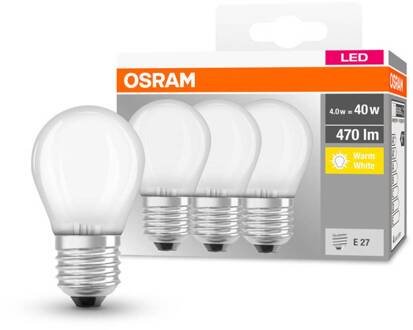 OSRAM LED druppel E27 P40 4W 2.700K 470lm mat per3 wit