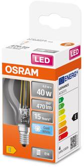 OSRAM LED druppels E14 4W Classic P 4.000K helder