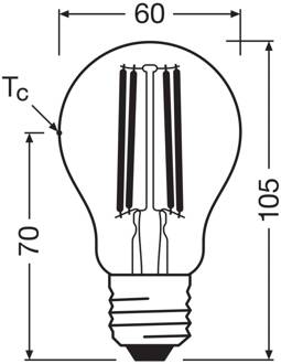 OSRAM LED filament lamp E27 2,2W 2700K dimbaar