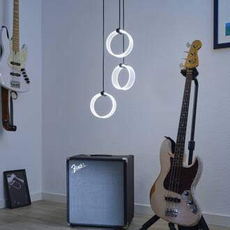 OSRAM LED hanglamp Decor Circle, 3-lamps rond, CCT, zwart