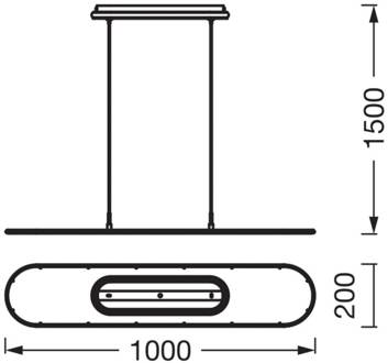 OSRAM LED hanglamp Office line Paneel Ellipse wit 940 dimbaar