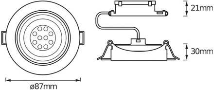 OSRAM LED inbouwspot, set van 3, nikkel, Ø 9 cm, metaal 827 dimbaar