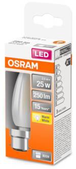 OSRAM LED kaarslamp B22d 2,5W 2.700K mat
