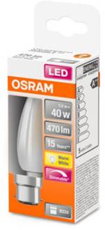 OSRAM LED kaarslamp B22d 5W 2.700K mat dimbaar