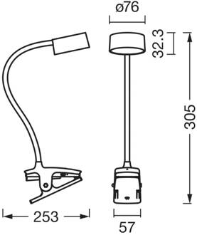 OSRAM LED klemlamp Office Line Cylinder, wit, CCT, dimbaar