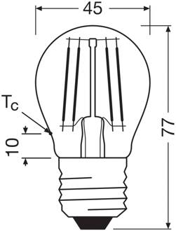 OSRAM LED lamp druppel E27 1.2W filament 4000K 255lm