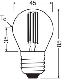 OSRAM LED lamp druppel gloeidraad E27 2,2W 2700K 470lm