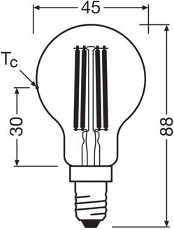 OSRAM LED lamp druppelfilament E14 2,2W 4000K 470lm