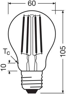 OSRAM LED lamp E27 3,8W Filament 2.700K 806lm 2-pack