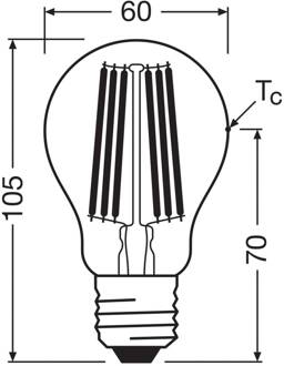 OSRAM LED lamp E27 7,2W gloeidraad 4.000K 1521lm 2-pak