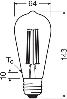 OSRAM LED lamp Edison E27 3.8W Filament 2.700K
