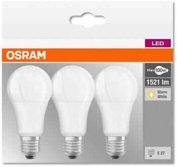 OSRAM LED-lamp Energielabel A+ (A++ - E) E27 Peer 13 W = 100 W Warmwit (Ø x l) 60 mm x 118 mm 3 stuk(s)