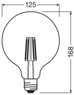 OSRAM LED lamp Globe G125 E27 7,2W Filament 2.700K