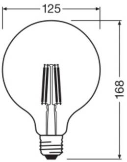 OSRAM LED lamp Globe G125 E27 7,2W Filament 4.000K