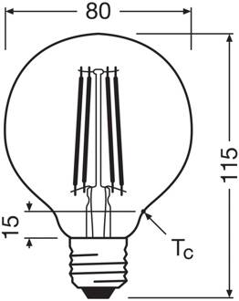 OSRAM LED lamp Globe G80 E27 2,2W Filament 2.700K